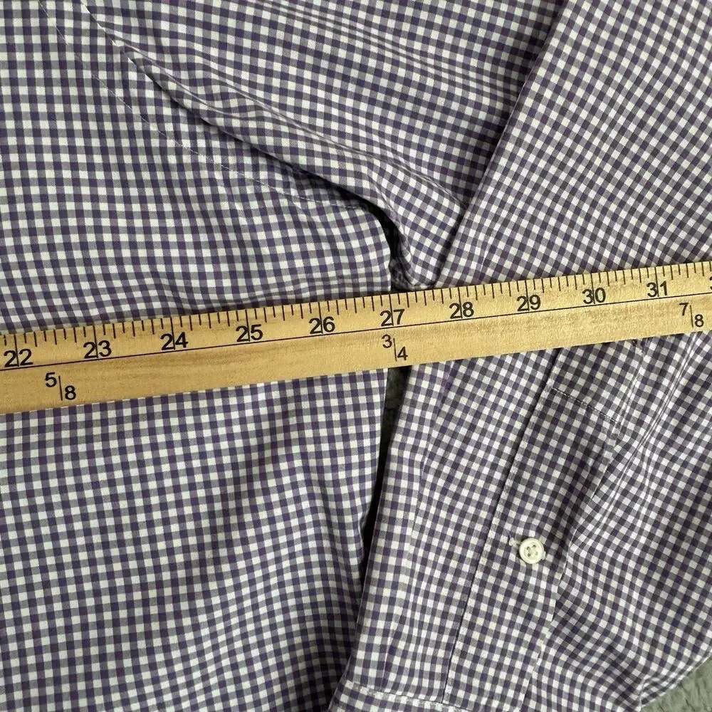 Ralph Lauren Polo Men's XXL Classic Fit Button Down Long Sleeve Purple And White - Picture 8 of 13